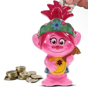Trolls Poppy Sculpted Ceramic Money Bank 6 Inches Tall